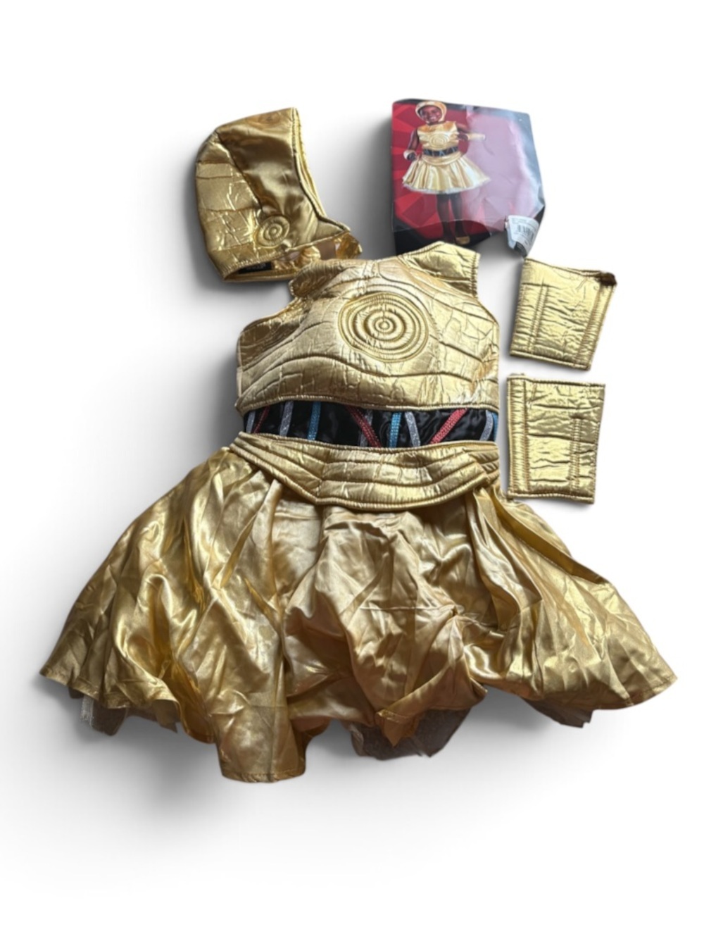 Star Wars Gold C-3PO Girls Costume Medium Dress Disney Halloween